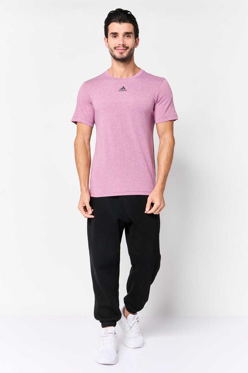 Adidas Men Sportswear Fit Short Sleeve Outdoor T-Shirt, Mauve - Image 2